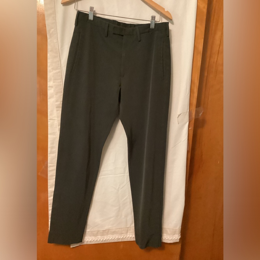 PRADA Olive Green Pants with Velcro fastening at ankle Sz 46